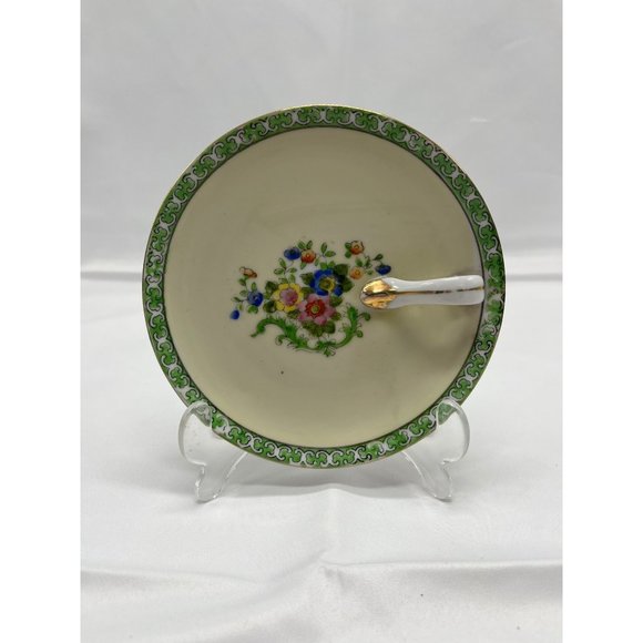 Hand Painted Noritake Finger Loop Dish Bon Bon Plate Flowers Gold Japan - Picture 3 of 6